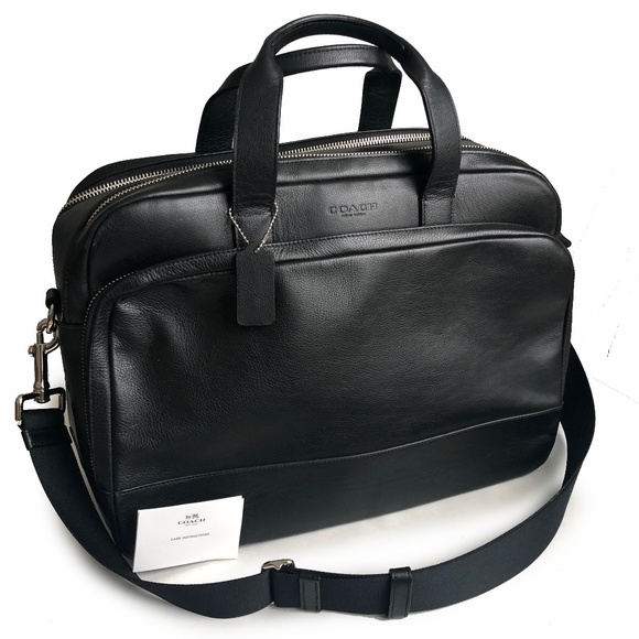 Coach Bag Hamilton Commuter Bag Messenger Brief Black Leather Style #F72224 NWOT - Picture 1 of 11